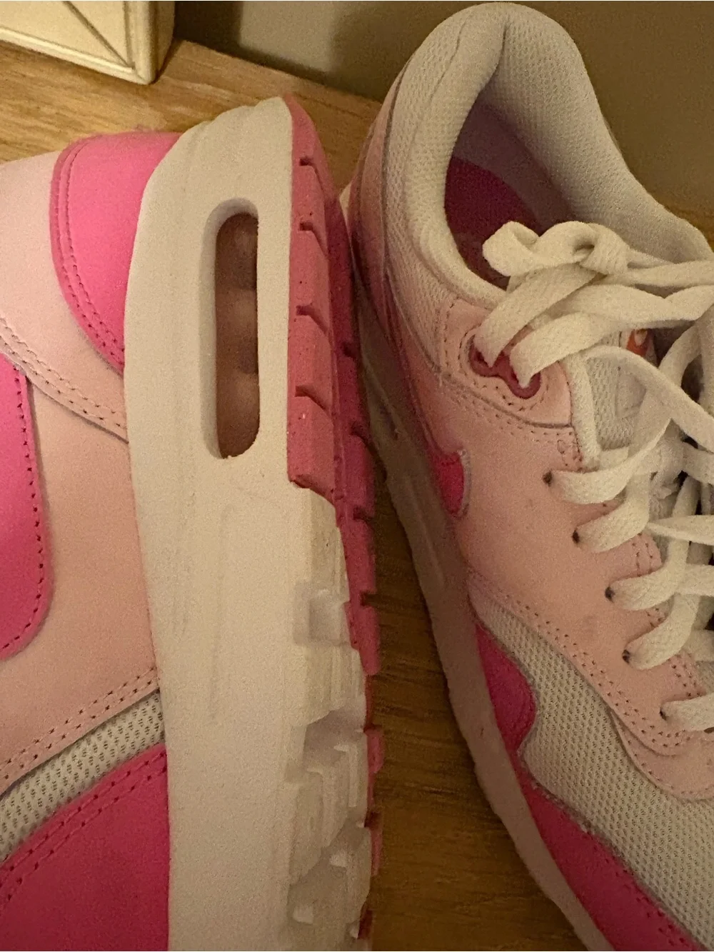 Nike White and Pink Low-Top Sneakers